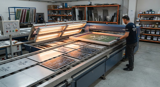 Düz yatak serigrafi makinesi
